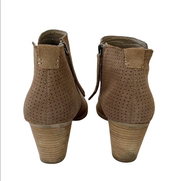 Dolce Vita Janie Perforated Bootie in Taupe Suede Leather Size 9.5 - Picture 10 of 12